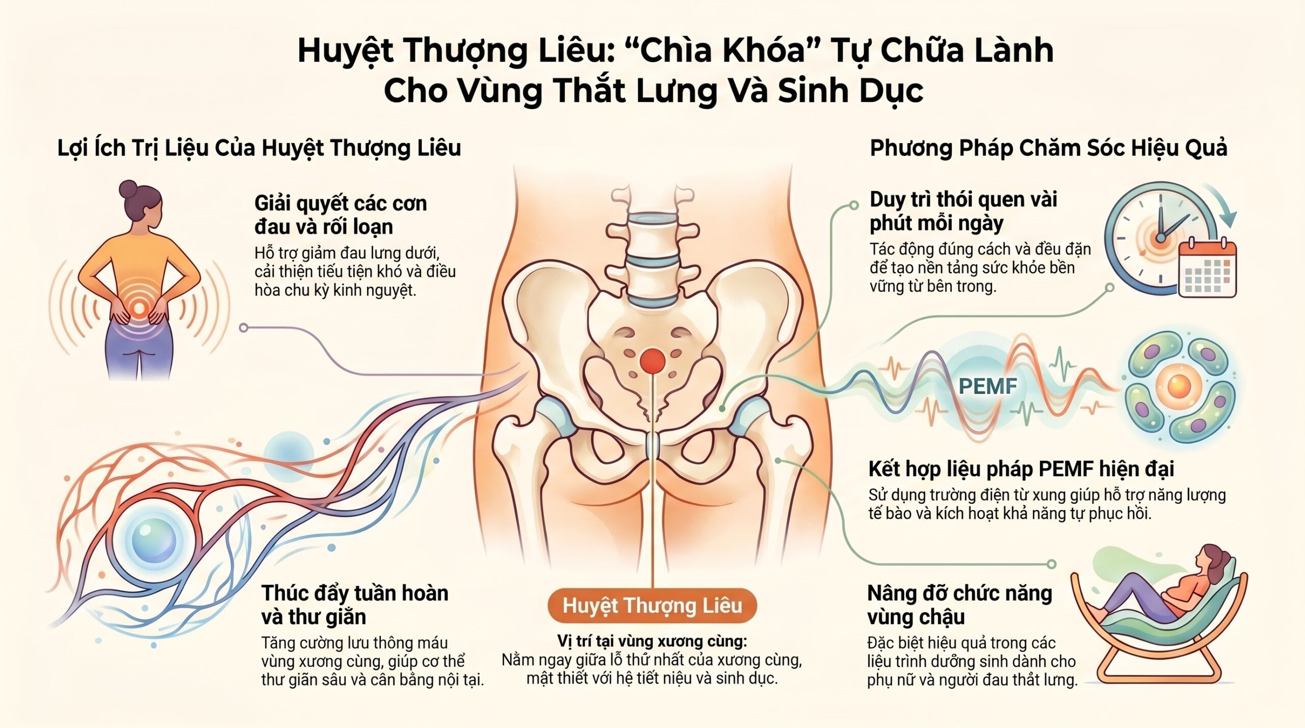 ARCTORUS PYRAMID: HUYỆT THƯỢNG LIÊU VÀ CÔNG NGHỆ PEMF - CƠ CHẾ GIẢI ÁP CƠ XƯƠNG KHỚP VÙNG CHẬU VÀ ĐIỀU HÒA HỆ THỐNG VẬN ĐỘNG DƯỚI